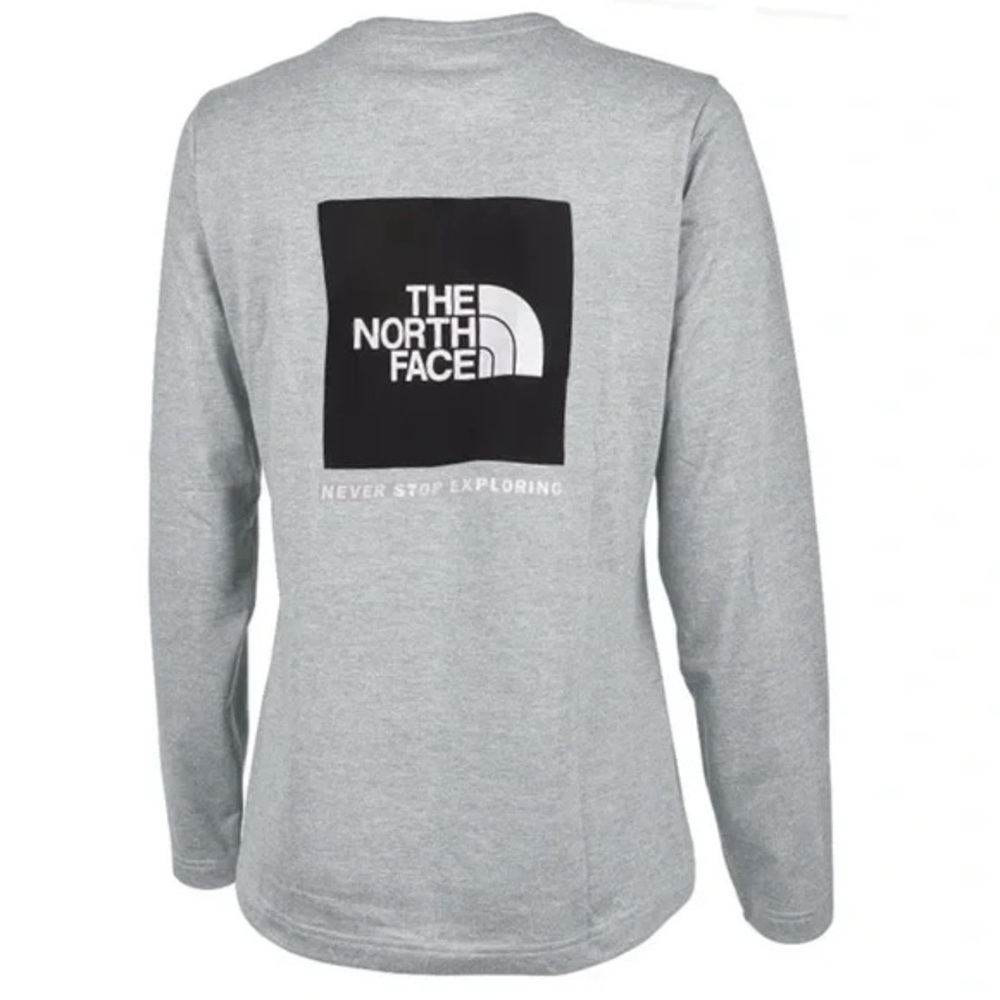 THE NORTH FACE • Heather Grey Women’s Long Sleeve Box Tee - Picture 3 of 5
